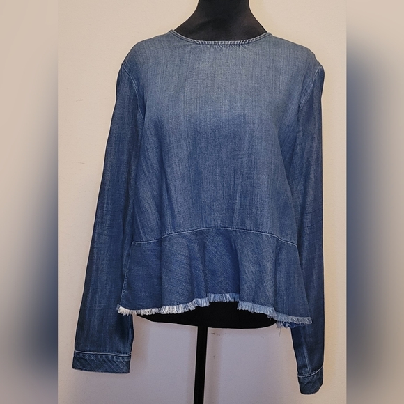 cloth & stone Tops - Cloth & Stone Blue Denim Blouse